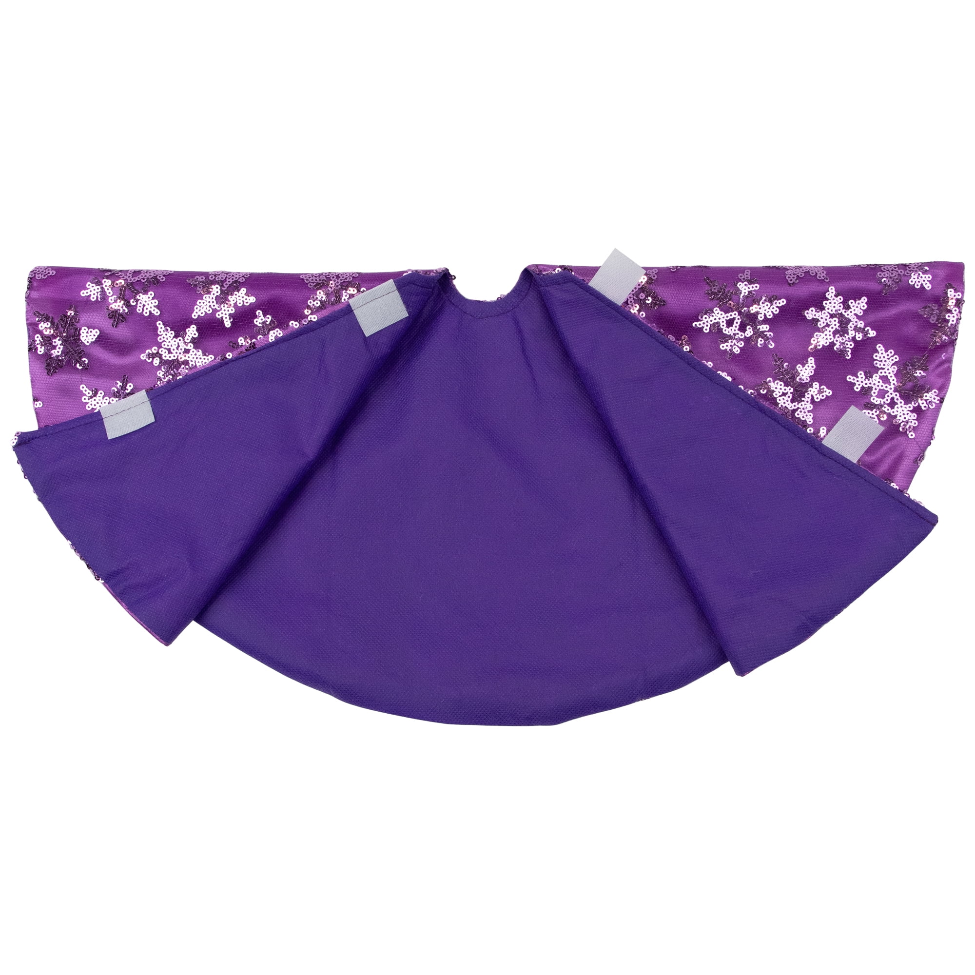 20" Decorative Purple Sequin Snowflake Pattern Mini Christmas Tree Skirt