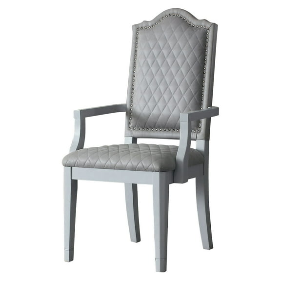 ACME House Marchese Arm Chair in Gray and Pearl Gray (Set of 2)
