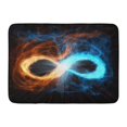 thumbnail image 1 of YUSDECOR Religion Orange Symbol Glowing Bright Infinity Sign Black Blue Fire Science Rug Doormat Bath Mat 23.6x15.7 inch, 1 of 1