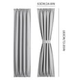 thumbnail image 4 of Blackout French Door Curtain - Soft Fabric Heavy-Duty Rod Pocket Door Curtain for Privacy Window Drapery Curtain For Door Window LightGrey 64*183cm, 4 of 9