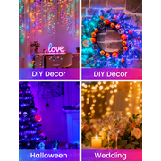 LED Fairy Lights USB Powered String Lights, 16Ft 200 LED Multicolor Firecracker Cluster Twinkle Light with Remote, Waterproof Wire Starry Light for Christmas Tree Party Bedroom Window DIY Craft Decor