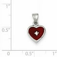 thumbnail image 2 of Beautiful Sterling Silver Rhodium-plated Red Enamel with CZ Heart Pendant, 2 of 2