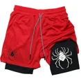 thumbnail image 3 of Pantalones cortos de gimnasio de Anime Hunter x Hunter para hombre, 2 en 1, doble capa, Spider Performance, deportes, Fitness, entrenamiento, Jogging, 3 of 5