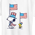 thumbnail image 3 of Peanuts - Snoopy and Woodstock Flags - Women's Short Sleeve Graphic T-Shirt, 3 of 6