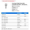 thumbnail image 2 of Front Brake Caliper Carrier Bolt - Compatible with 2009 - 2020 Audi A4 2010 2011 2012 2013 2014 2015 2016 2017 2018 2019, 2 of 2