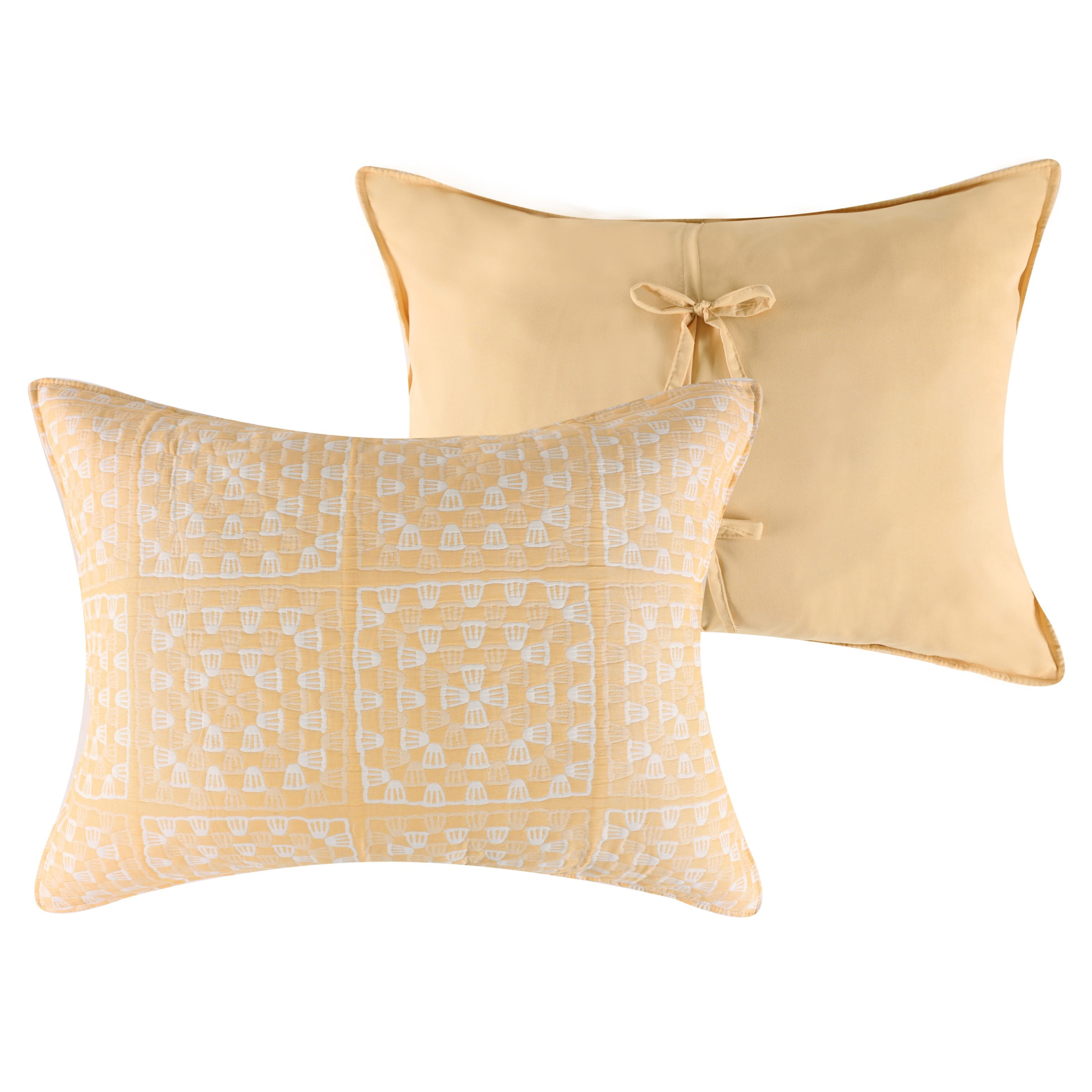 Greenland Home Fashions Granny Squares Jacquard Woven Matelassé Pillow Sham, Standard, for Teens and Adults
