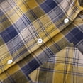 thumbnail image 4 of Pxiakgy Long Flannel Shirts for Women Button Down Plaid Shirts Dresses Pocketed Women's V Neck Seven Quarter Sleeve Printed T Shirt Long Sleeve Plaid Boyfriend Front Shirt Yellow S, 4 of 8