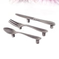 thumbnail image 1 of WHAMVOX 3pcs Zinc Alloy Handle Tableware Shape Silver Modern Style for Dresser, 1 of 8
