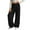 Black, variant on YunPes Teen Girls Corduroy Pants Baggy Wide Leg Pants Elastic High Waist Loose Sweatpants Casual Stretchy Pockets Trousers