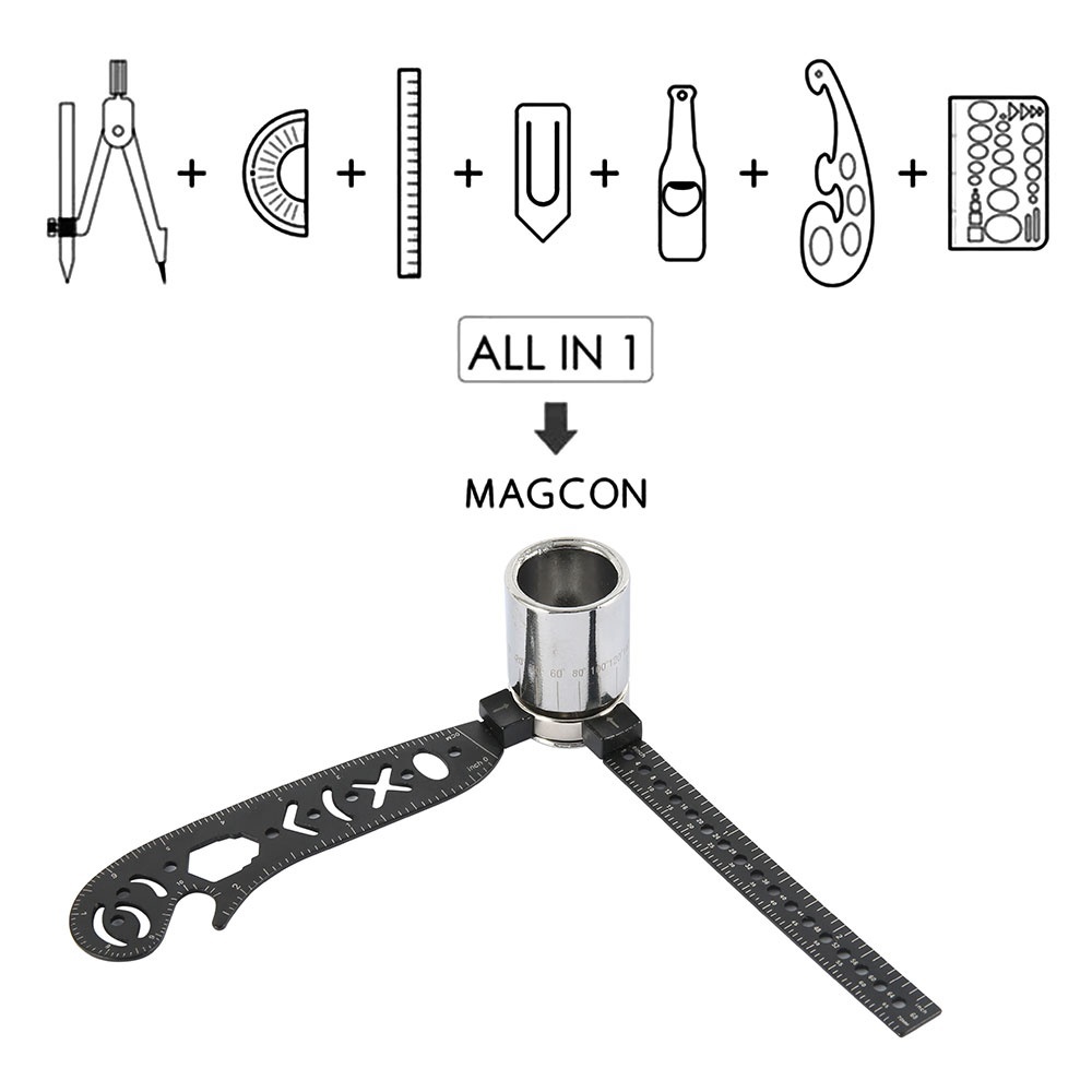 Multifunction Drawing Tool Protractor Rotation Angle Ruler