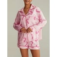 thumbnail image 3 of Rdhnmea Women's 2 Piece Christmas Pajama Set Dessert Print Long Sleeves Shirt + Elastic Shorts Xmas Pjs Jammies Loungewear Soft Sleepwear, 3 of 8