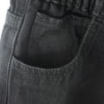 thumbnail image 5 of KIDSCOOL SPACE Big Girls Wide-leg Denim Pants, 5-14T Loose Elastic Waist with String Flared Jeans Bottoms,Black,10-11 Years, 5 of 6