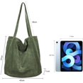 thumbnail image 2 of Bolso de mano de pana para mujer, bolsos informales, bolso de compras de gran capacidad con bolsillo JFHHH pequeña, 2 of 5