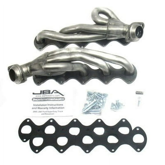JBA Headers Cat4Ward Shorty Headers (Natural) - 1670S Fits select: 2005-2010 FORD F350, 2005-2010 FORD F250