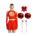 thumbnail image 2 of iiniim Uniforme Sportif de Cheerleading Classique de Lycée pour Femmes Cheerio Robe Fantaisie Rouge A S, 2 of 7