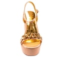 thumbnail image 3 of FSJ Women Graceful Stiletto Super High Heel Sandals Crystal Chain Open Toe Ankle Buckle Strap Platform Pumps Wedding Dress Shoes Size 8 Champagne, 3 of 4