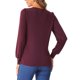 thumbnail image 3 of Camiseta básica de algodón INSPIRE CHIC para mujer con cuello redondo y manga larga, camiseta suave para capas, 3 of 6