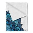 thumbnail image 2 of Lotus Soft Flannel Fleece Throw Blanket, Style Traditional Magic Vintage Leaves Symbolic Hippie Graphic, Cozy Plush for Indoor and Outdoor Use, 70" x 90", Sky and Violet Blue, by Ambesonne, 2 of 5