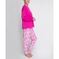 thumbnail image 2 of Hanes Women's Comfort Sleep Legacy Rib Knitted Top And Jogger Bottom Pajama Set, Berry/Damask, 3X, 2 of 4