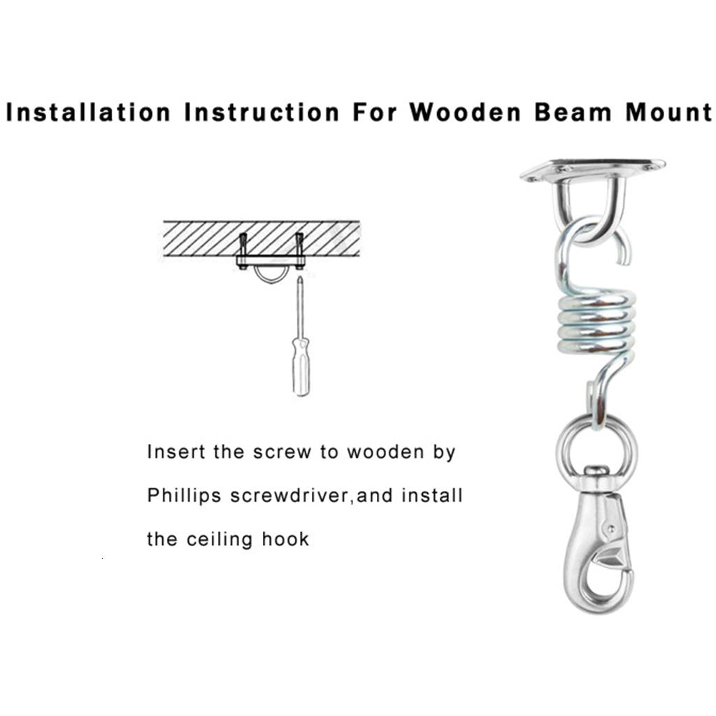 Yihuala Hammock Chair Hanging Spring Hooks Ceiling Mount Tool Set Accessories for Idoor Outdoor Swing Lazy Chair