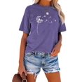 thumbnail image 2 of XCHQRTI Daisy Shirt Womens Faith Graphic Shirt Butterfly Casual Short Sleeve Tee Top, 2 of 9