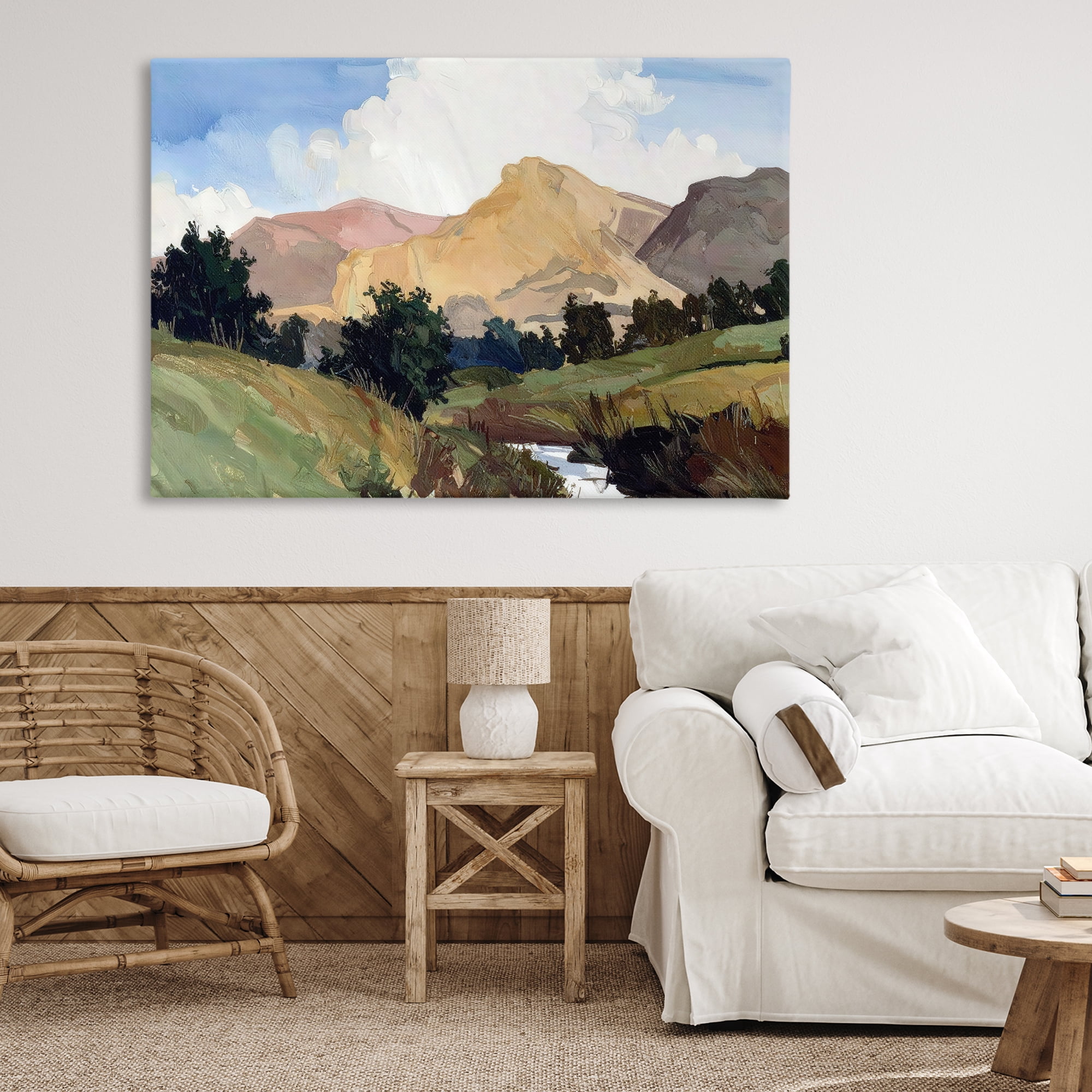 Stupell Industries River Mountain Divide Canvas Wall Art, design by Alonza Saunders
