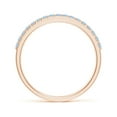 thumbnail image 2 of ANGARA Natural Prong Set Half Eternity Round Aquamarine Wedding Ring in 14K Rose Gold for Women (Size-1.5mm) | March Birthstone, Anniversary, Jewelry Gift for Women | Natural Aquamarine Ring, 2 of 8