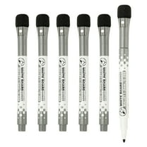 Magnetic Whiteboard Pen, 1-2mm Fine Tip Dry Erase Black Markers, 6 Pcs