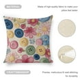 thumbnail image 4 of Buttons flowers kitsch Linen toss pillowcase Decoration pillowcase Gift preferred 24x24" Cushion cover 4 set Sofa pillowcase Sofa bedroom living room car, 4 of 8