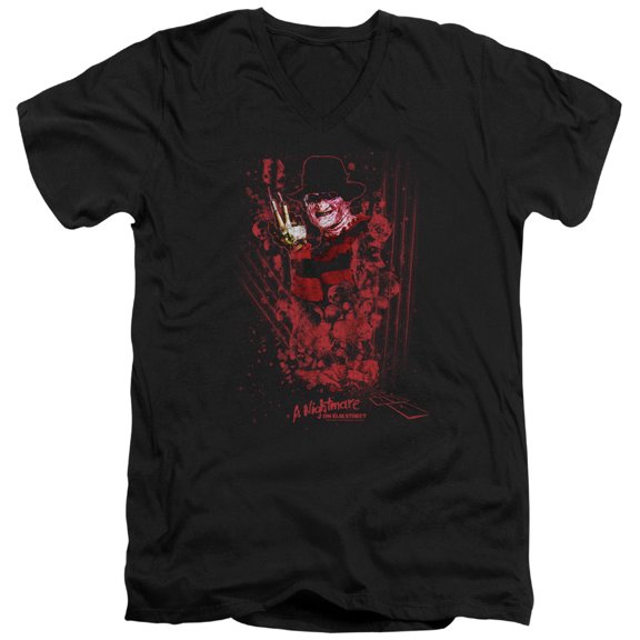 Nightmare On Elm Street - One Two Freddys Coming For You - Slim Fit V Neck Shirt - Small