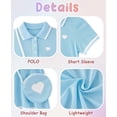 thumbnail image 6 of Lanbubble Toddler Girls Sporty Tennis Dress With Bag Short Sleeve Casual Polo Dress Blue Outfit For Girls 3-7 Years, 6 of 9