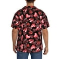 thumbnail image 5 of Xecao offers the Ladybugs and Red Hearts for Men's Casual Short-sleeved Shirt, a button-up collared shirt with a pocket, perfect for beach vacations and yacht travel in the Medium size., 5 of 7