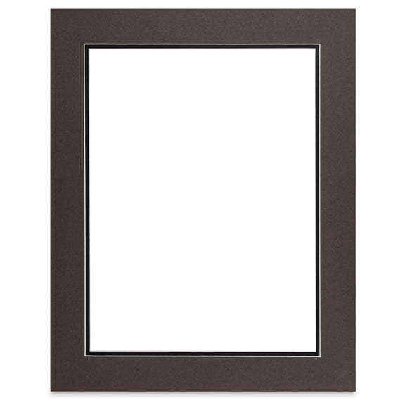 Blick Double Mat - Cinder over Smooth Black, 16" x 20" (11-3/4" x 15-3/4" opening)