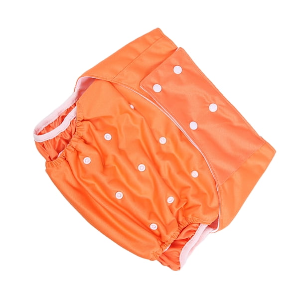 Vogacara Pañal portátil para adultos, pañal ajustable reutilizable, pantalones de lactancia a prueba de fugas, tela ligera para masajeadores Naranja