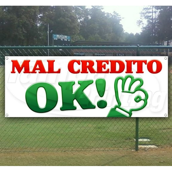 Mal Credito 13 oz Vinyl Banner With Metal Grommets