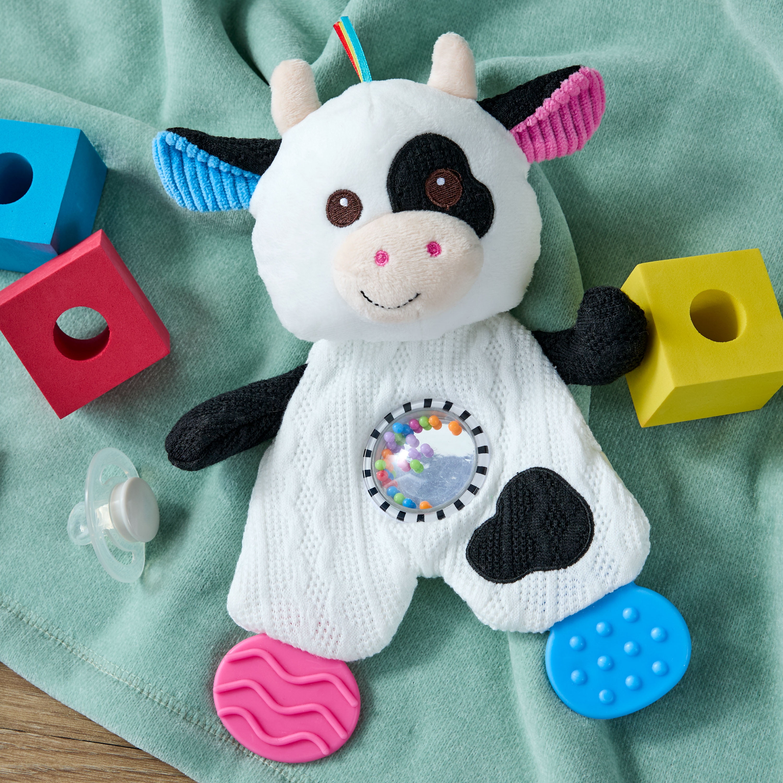 Spark Create Imagine Snuggle and Teethe Cow Plush, 10 in, 0 Months+