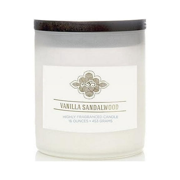 Colonial Candle Wellness Vanilla Sandalwood Scented Jar Candle, 2 Wick, 16 oz, 60 Hours Burn, Sweet