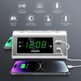 thumbnail image 3 of Despertador Sharp Super Fast USB-C con carga plateada, 3 of 8