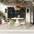 thumbnail image 6 of Pemberly Row 19.1" Coastal Fabric Rattan Dining Chair in Cream, 6 of 7