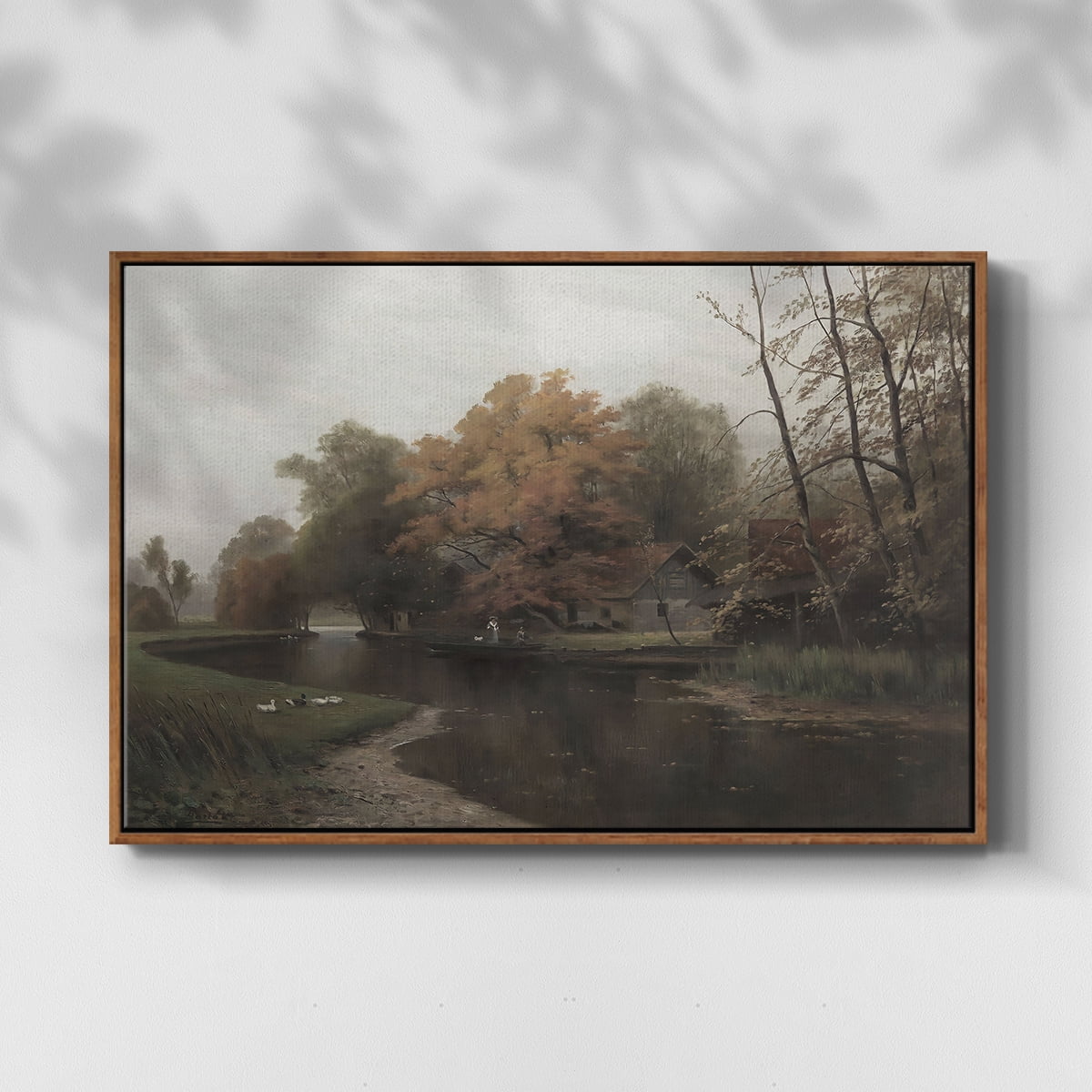 Vintage Landscape-CCCXXVI By Wexford Home Framed in Walnut Wood Gallery Wrapped Canvas 25 in. x 37 in.