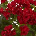 thumbnail image 4 of Nearly Natural Red Geranium Artificial Bush, UV Resistant, Set of 3, 4 of 4