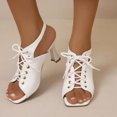 thumbnail image 5 of VerPetridure Women's Sandals Summer Casual Sponge Cake Thick-soled Fish Mouth High-heeled Sandals Floral Lace-up Plus Size Roman Sandals, 5 of 6