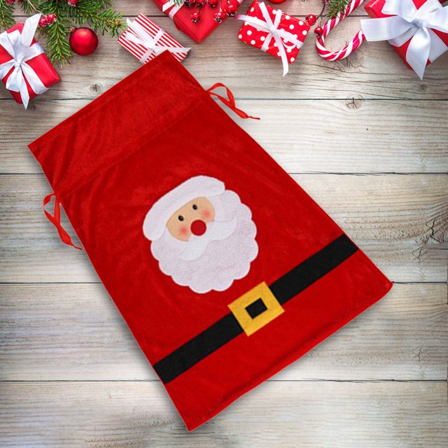 Bolsas de regalo de Navidad de gran tamaño con cordón, bolsa de regalo reutilizable grande