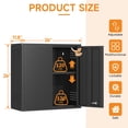 thumbnail image 2 of Metal Garage Wall Cabinet with 2 Doors and 1 Adjustable Shelf,Lockable Floating Tool Cabinet with Pegboard,Black Steel Storage Cabinet for Kitchen,Office,Garage,Laundry,Warehouse(Black, 26" H), 2 of 7