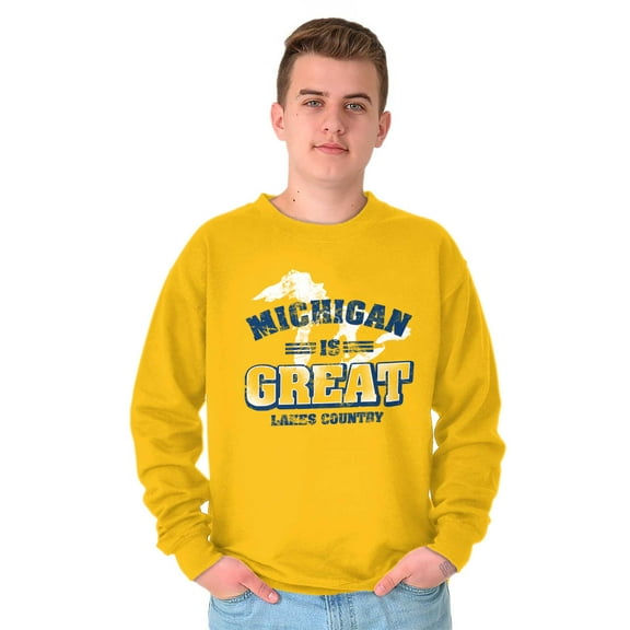 Michigan Is Great MI Lakes Pride Sweatshirt for Men or Women Brisco Brands S
