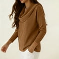 thumbnail image 6 of YueHuiYing Womens Long Sleeve Tunic Top V Neck Shirts Dressy Casual Business Blouses Pullover Sweatshirt, 6 of 9