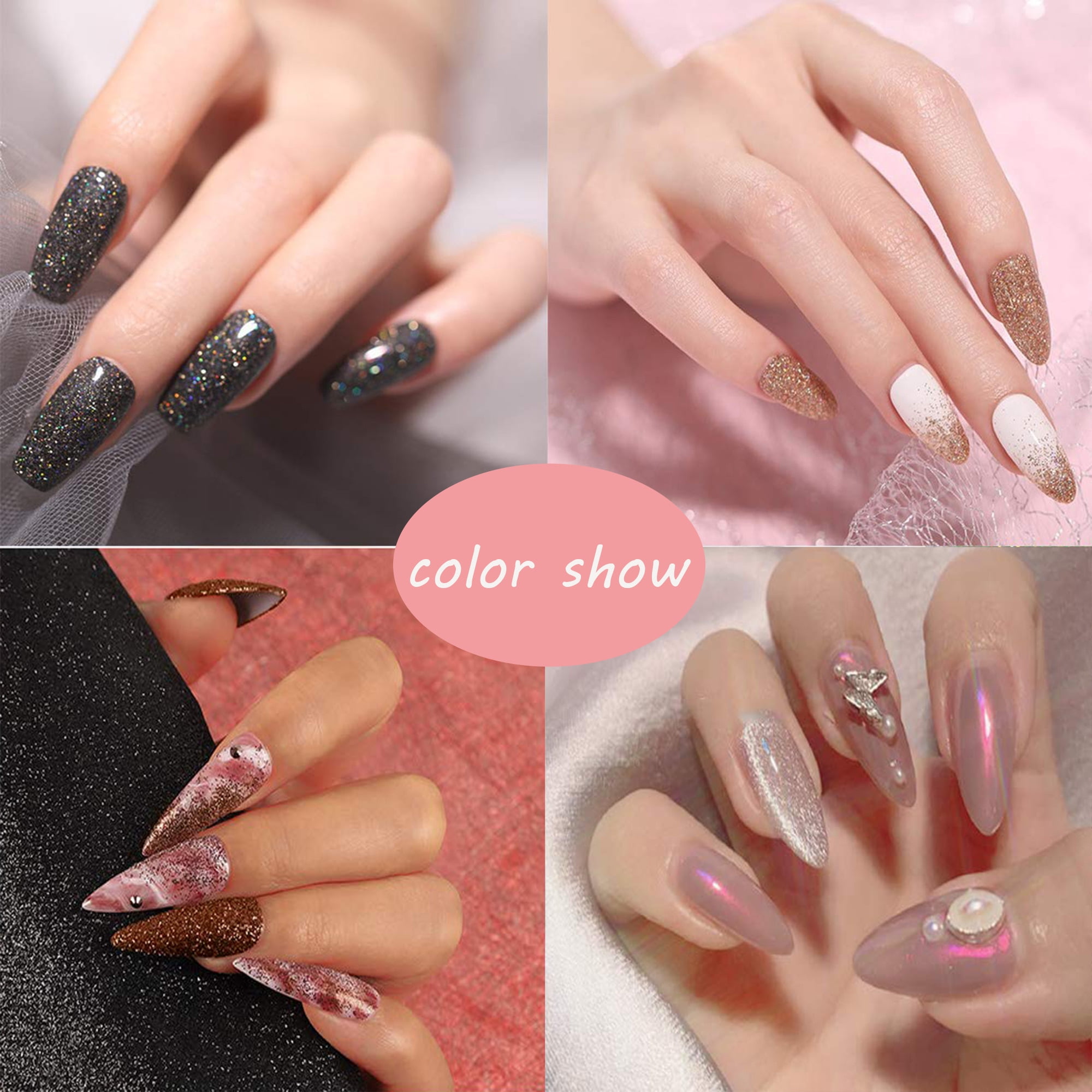 DODOING Complete Acrylic Nail Kit Acrylic Powder and Liquid Set Nail Decorations Tools White Clear Pink Acrylic Powder Nails Extension