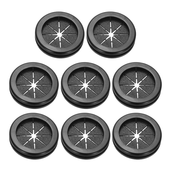 1.2" Drill Hole Rubber Grommets, 8Pcs Desk Grommet Cable Grommet, Black