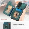 thumbnail image 2 of Nalacover For Samsung A53 5G Case Ring Holder Kickstand with Credit Card Holder, Back Flip Premium Leather Magnetic Clasp Removable Wirst Hand Strap Cover for Samsung Galaxy A53 5G, Green, 2 of 15