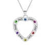 Personalized Heart-Shaped Family Pendant with Up To Six Birthstones